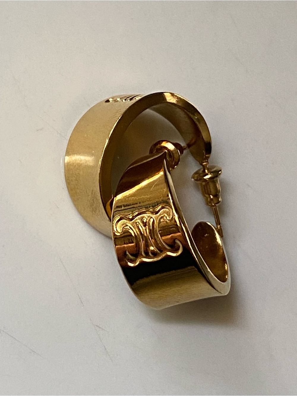 C3LiN3 Gold-color Women's Hoop Earrings - Gold